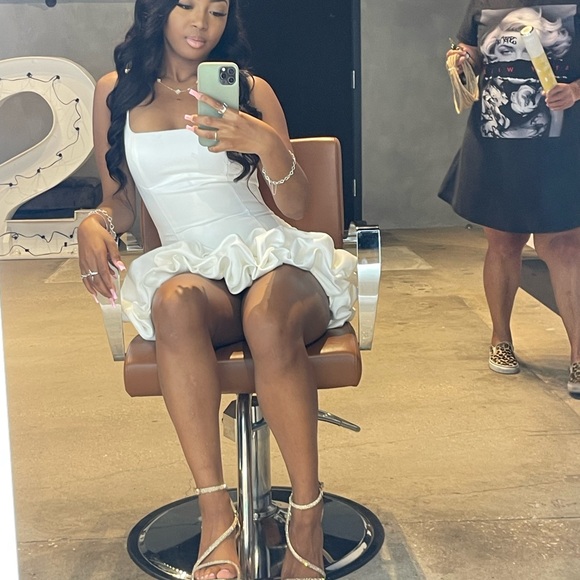 White Ruffled Mini Dress - Picture 5 of 5